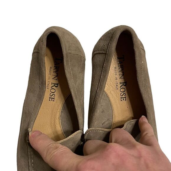 Taryn Rose Taupe Nubuck Suede Driving Loafers size 43.5 or 10.5 Men’s
